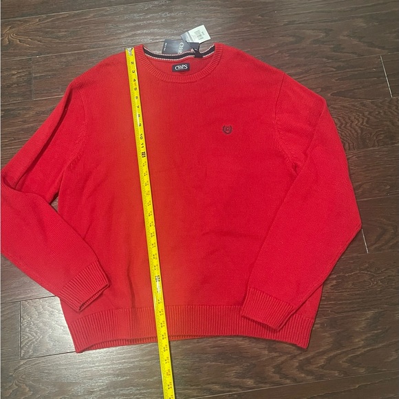Chaps Knit Pullover Sweater Long Sleeve Red Men Size 3XB Cotton Logo NEW Holiday - Picture 2 of 9